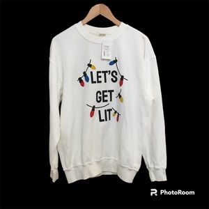 Refined Canvas Fun  White Christmas Long Sleeve Party Tee Size S NWT